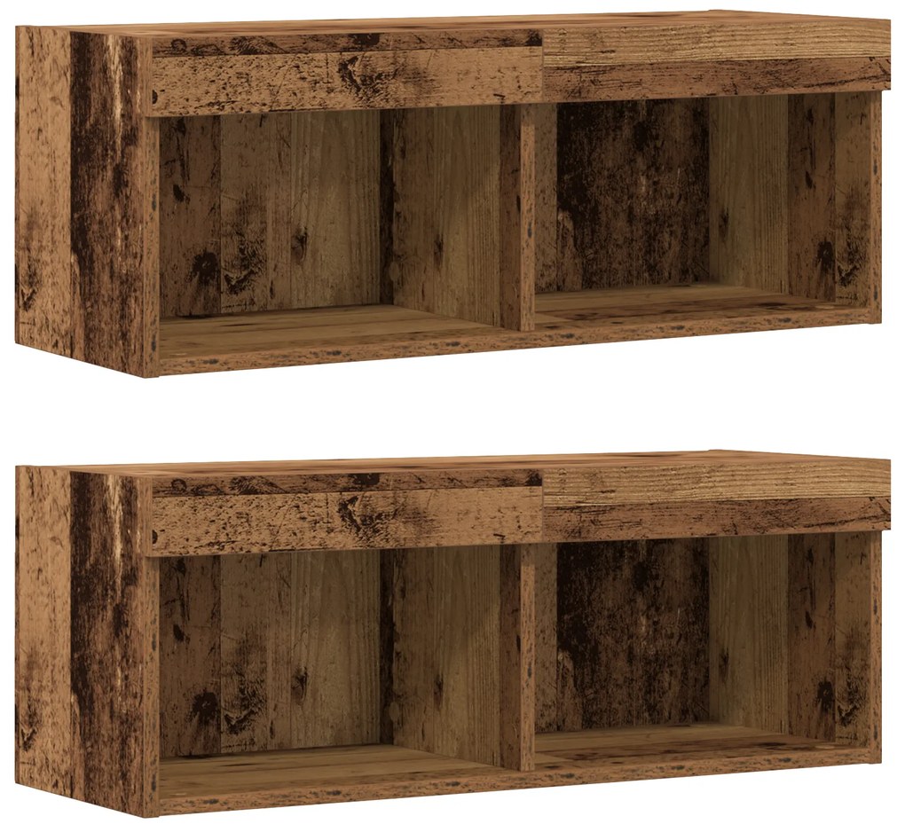 vidaXL Floating Shelf 2 τεμάχια Παλαιό ξύλο 40x28.5x40 εκ Επεξεργασμένο ξύλο