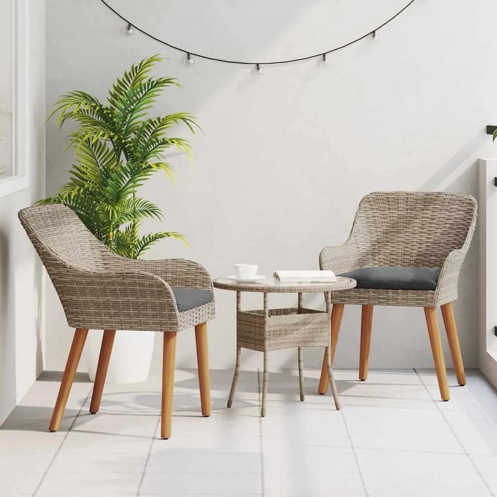 vidaXL Καρέκλα Κήπου 2 pcs Μαύρο 55 x 62.5 x 82 εκ. συνθετικό ρατάν