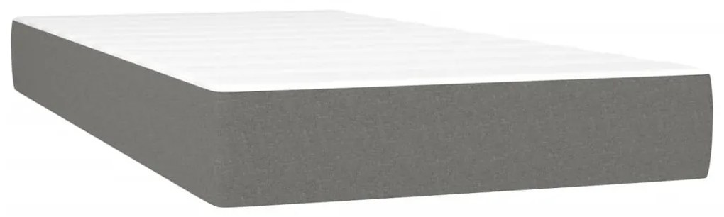 Κρεβάτι Boxspring με Στρώμα Σκούρο Γκρι 120x190 εκ Υφασμάτιν - Γκρι