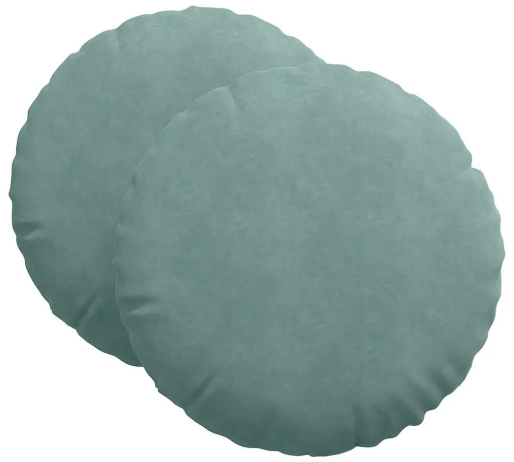 vidaXL Μαξιλάρια καθισμάτων 2 pcs Θαλασσί Ø 40 x 13 εκ. Βελούδο