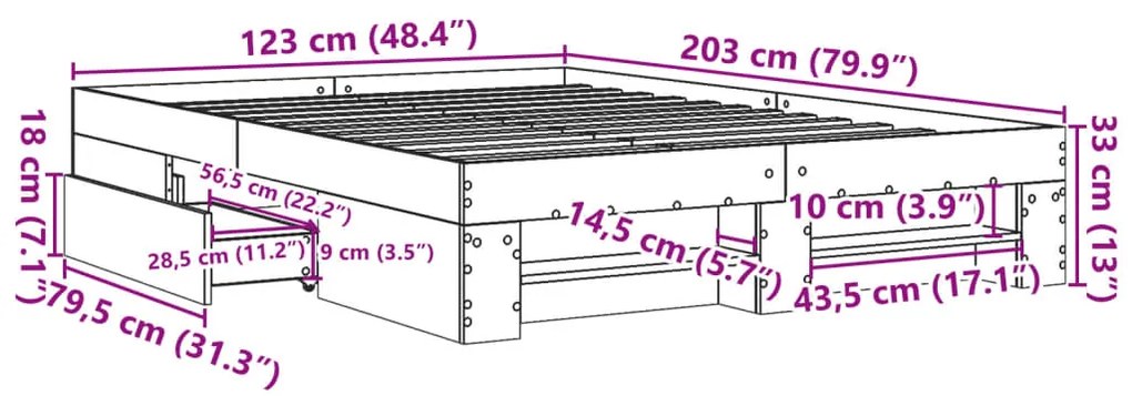 ΠΛΑΙΣΙΟ ΚΡΕΒΑΤΙΟΥ ΚΑΠΝΙΣΤΗ ΔΡΥΣ 120X200 ΕΚ. ΕΠΕΞΕΡΓΑΣΜΕΝΟ ΞΥΛΟ 3295482