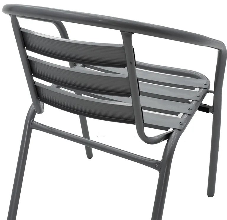 Πολυθρόνα κήπου Tade pakoworld μέταλλο ανθρακί - Μέταλλο - 130-000038