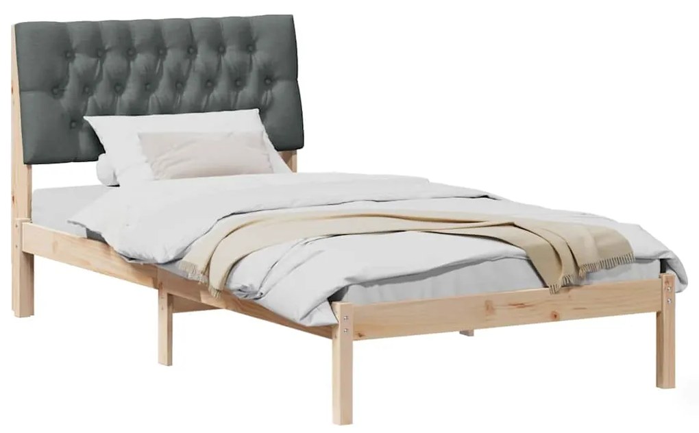 vidaXL Σκελετός Κρεβατιού με Επενδεδυμένο Κεφαλάρι Καφέ 100 x 200 cm