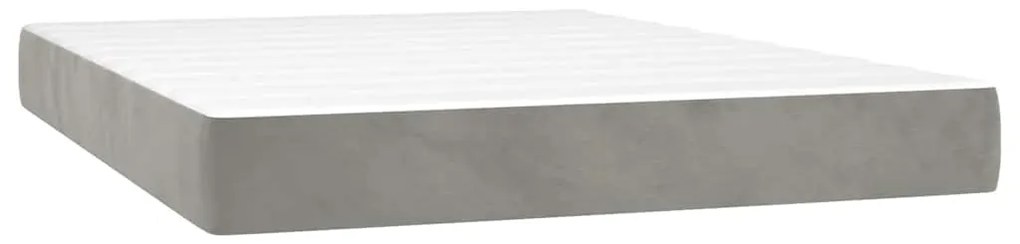 vidaXL Στρώμα με Pocket Springs Ανοιχτό Γκρι 140x210x20 εκ. Βελούδινο