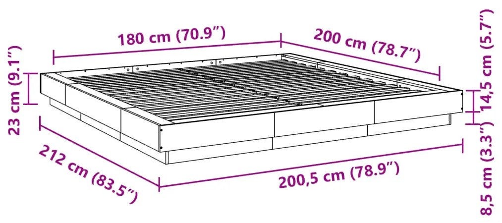 ΠΛΑΙΣΙΟ ΚΡΕΒΑΤΙΟΥ SONOMA ΔΡΥΣ 180X200 ΕΚ. ΕΠΕΞΕΡΓΑΣΜΕΝΟ ΞΥΛΟ 3281170