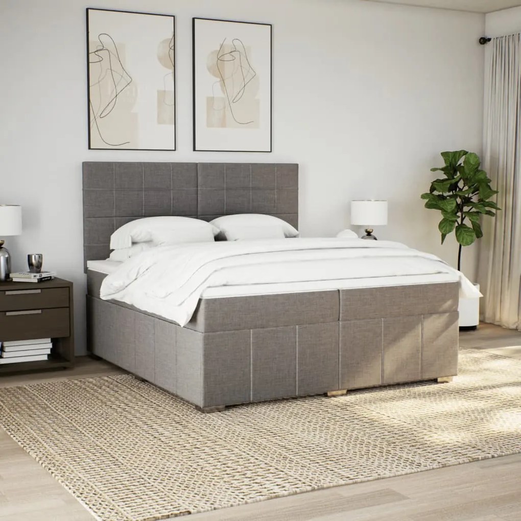 ΚΡΕΒΑΤΙ BOXSPRING ΜΕ ΣΤΡΩΜΑ TAUPE 200X200 ΕΚ. ΥΦΑΣΜΑΤΙΝΟ 3291779