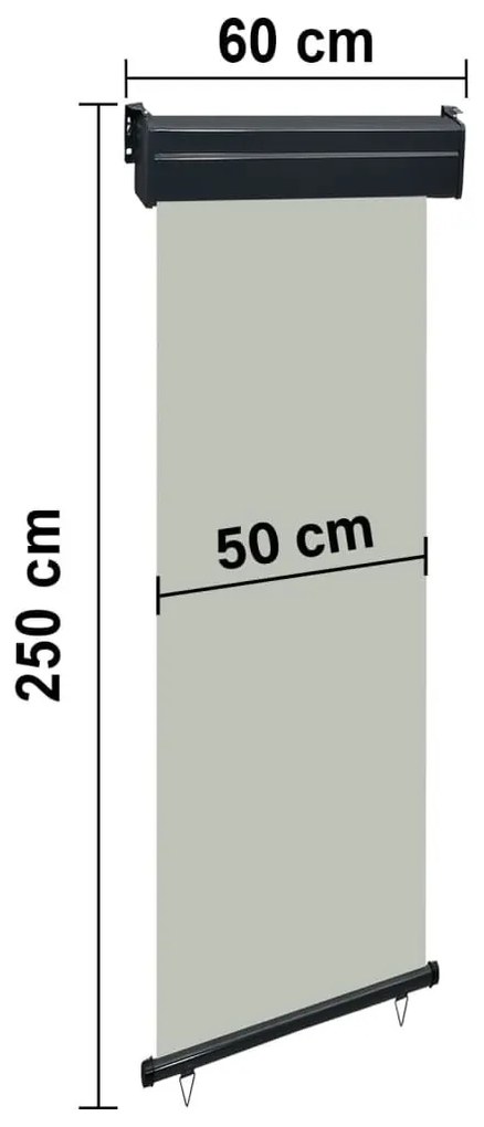 Σκίαστρο Βεράντας Πλαϊνό Γκρι 65 x 250 εκ. - Γκρι