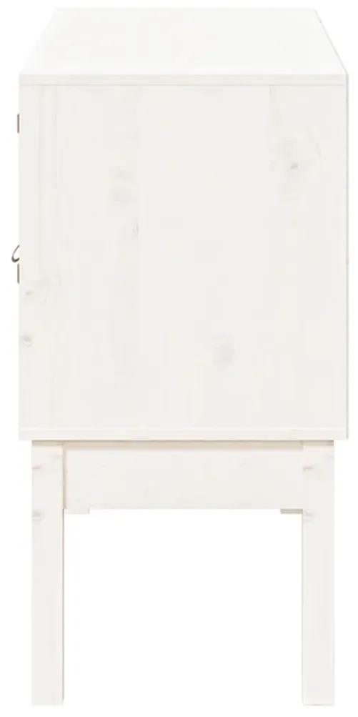 Συρταριέρα Λευκή 110x40x78 εκ. από Μασίφ Ξύλο Πεύκου - Λευκό