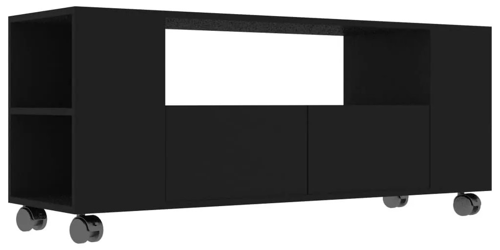 Έπιπλο Τηλεόρασης Μαύρο 120x35x48 εκ. Επεξ. Ξύλο - Μαύρο