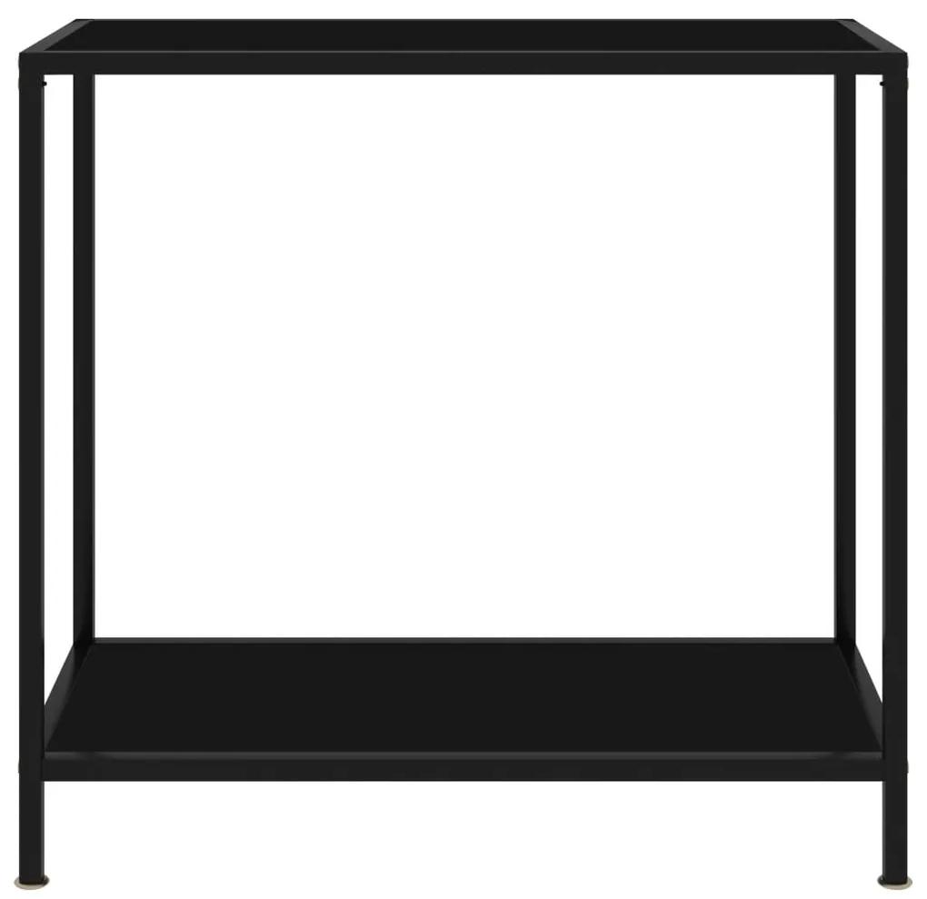 Τραπέζι Κονσόλα Μαύρο 80 x 35 x 75 εκ. από Ψημένο Γυαλί - Μαύρο