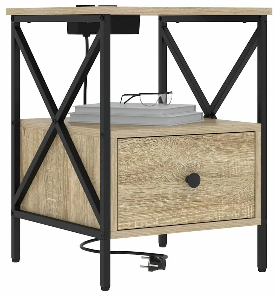 vidaXL Κομοδίνο Sonoma Δρυς 41.5 x 40.5 x 55 εκ. Επεξεργασμένο ξύλο