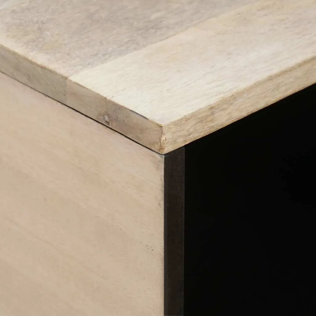 vidaXL Τραπεζάκι σαλονιού Μπεζ 80 x 50 x 40 cm Μασίφ ξύλο μάνγκο