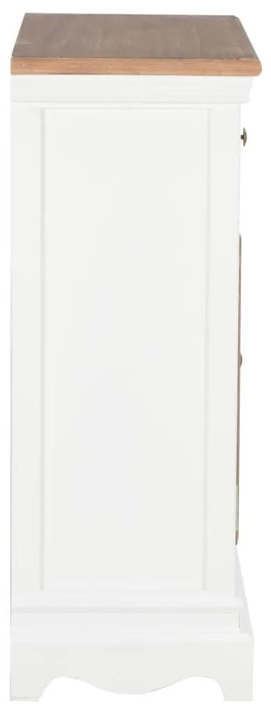 vidaXL Μπουφές Ψηλός Λευκός 60 x 30 x 80 εκ. από Μασίφ Ξύλο
