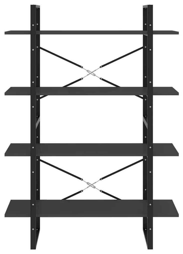 vidaXL Βιβλιοθήκη με 4 Ράφια Γκρι 100 x 30 x 140 εκ. από Επεξ. Ξύλο