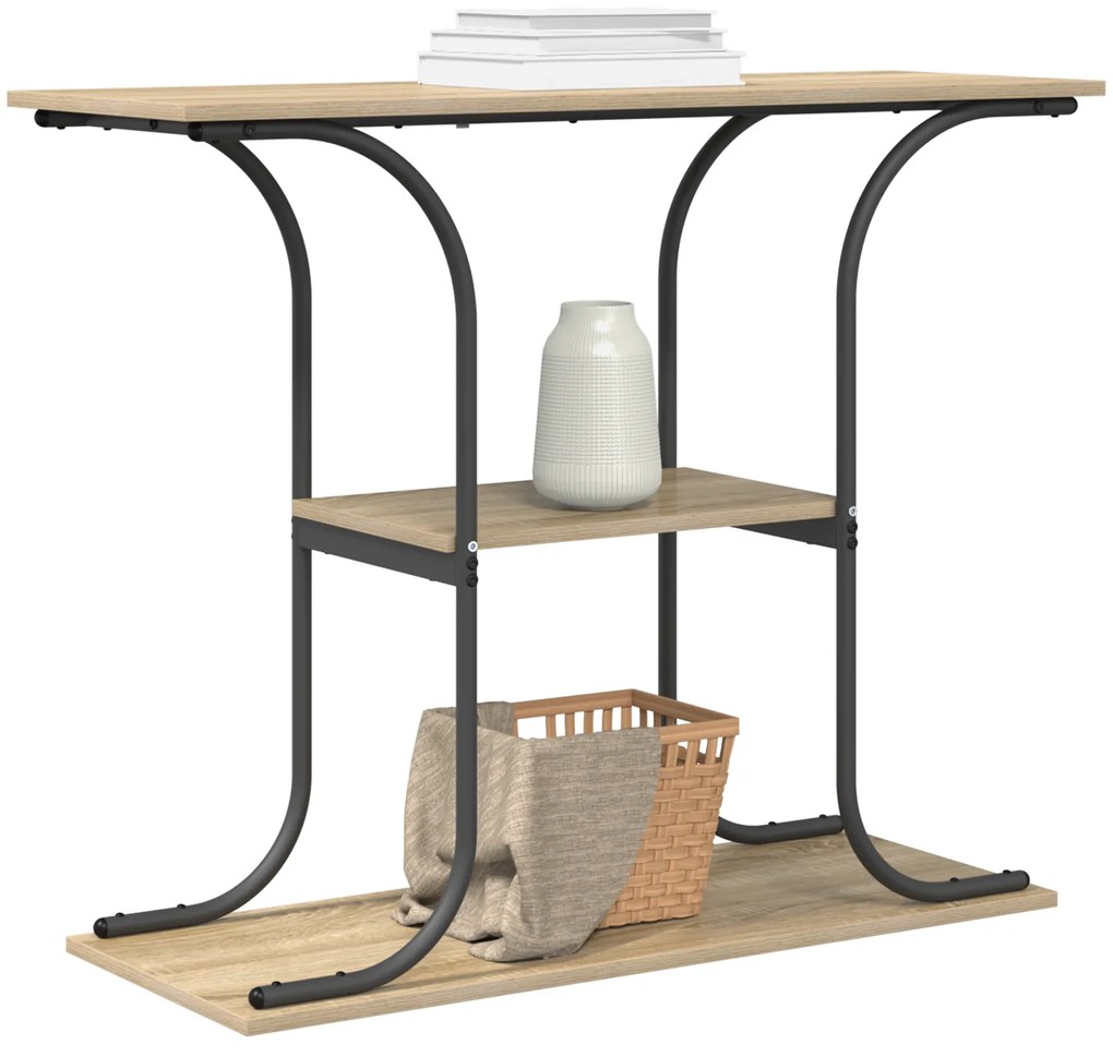vidaXL Τραπέζι κονσόλας με ράφι Sonoma Δρυς 101 x 35 x 80.5 εκ