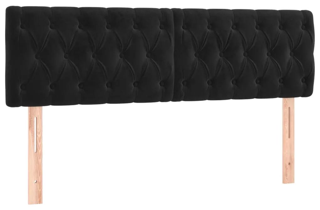 vidaXL Κρεβάτι Boxspring με Στρώμα Μαύρο 160x200 εκ. Βελούδινο