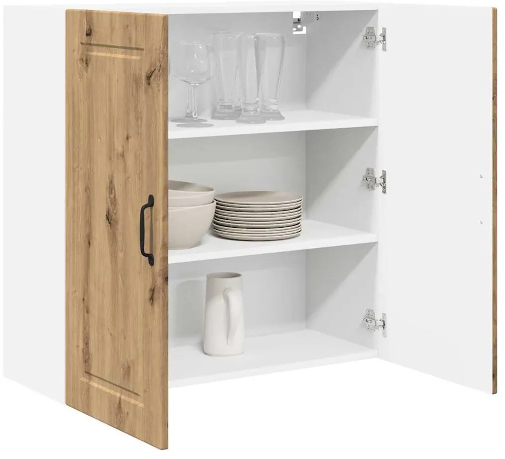 vidaXL Κρεμαστό ντουλάπι κουζίνας με ράφι Artisan Oak 80 x 31 x 80 εκ.