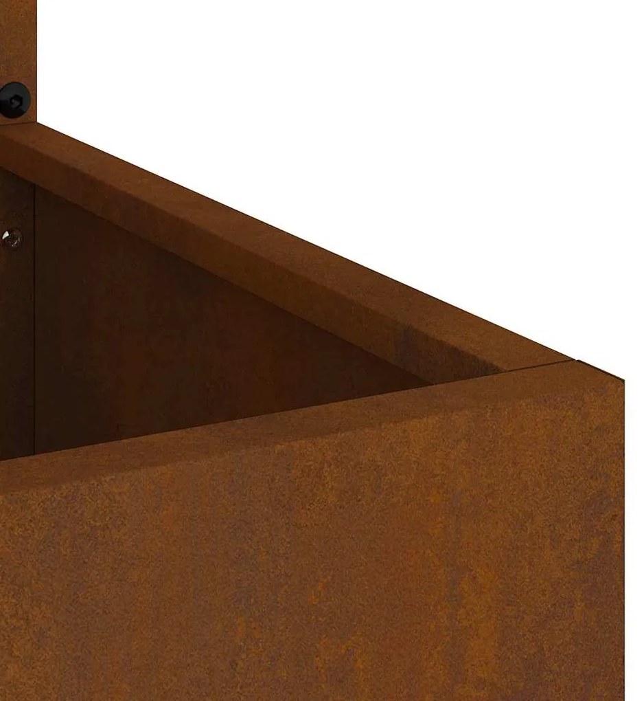 vidaXL Γλάστρα Κήπου με Διακοσμητική Πάνελ Σκ rusty 50 x 140 cm