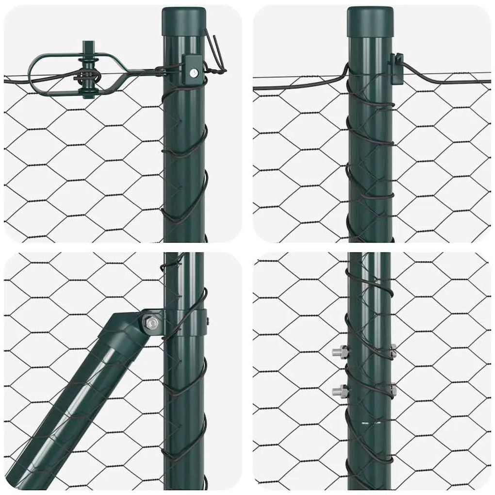 vidaXL Φράχτης με Στήλες. Γκρι 1.5 x 100 μ Ατσάλι με επικάλυψη PVC