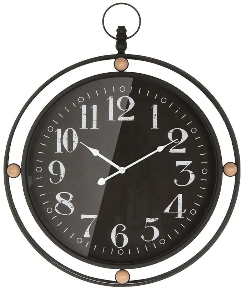 Ρολόι Τοίχου 15-00-94257 59x72x6cm Black Marhome Μέταλλο,Γυαλί