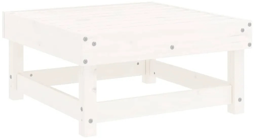 vidaXL Υποπόδια Κήπου με Μαξιλάρια 2 τεμ. Λευκά από Μασίφ Ξύλο Πεύκου