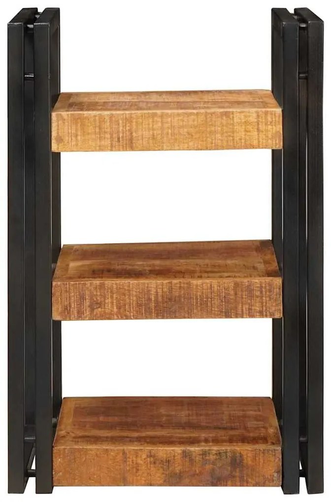 vidaXL Κομοδίνο Καφέ και μαύρο 38 x 33 x 58 εκ. Στερεό ξύλο μάνγκο