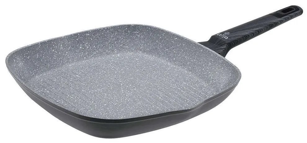 Τηγάνι-Γκριλιέρα Cuisson 01-11086 28cm Grey Estia 28cm Αλουμίνιο