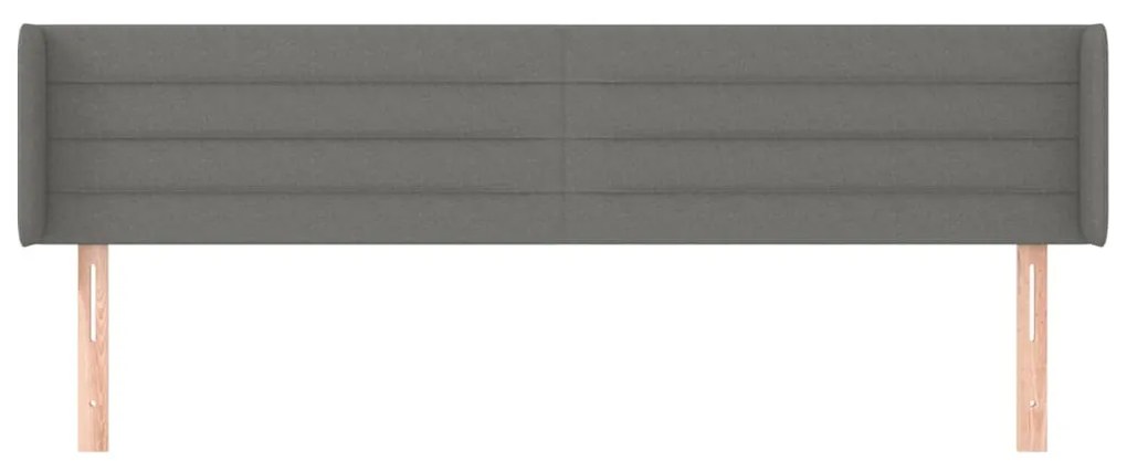 Κεφαλάρι με Πτερύγια Σκούρο Γκρι 163x16x78/88 εκ. Υφασμάτινο 3118915