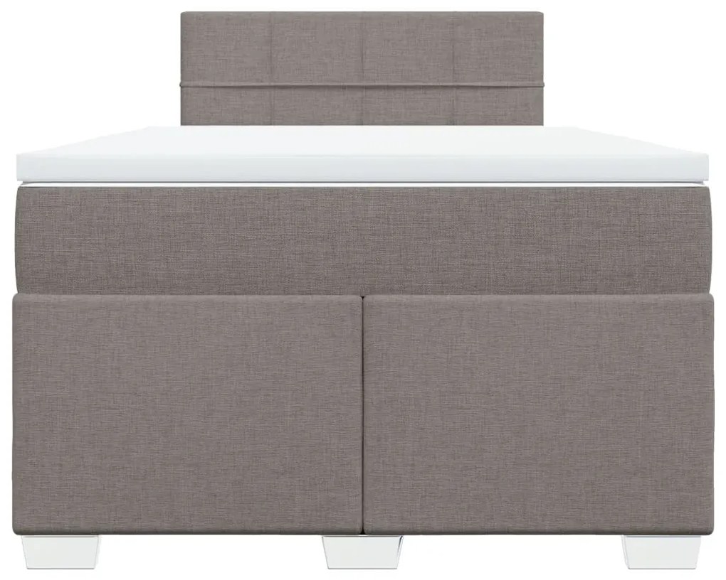 Κρεβάτι Boxspring με Στρώμα Taupe 120x200 εκ. Υφασμάτινο - Μπεζ-Γκρι