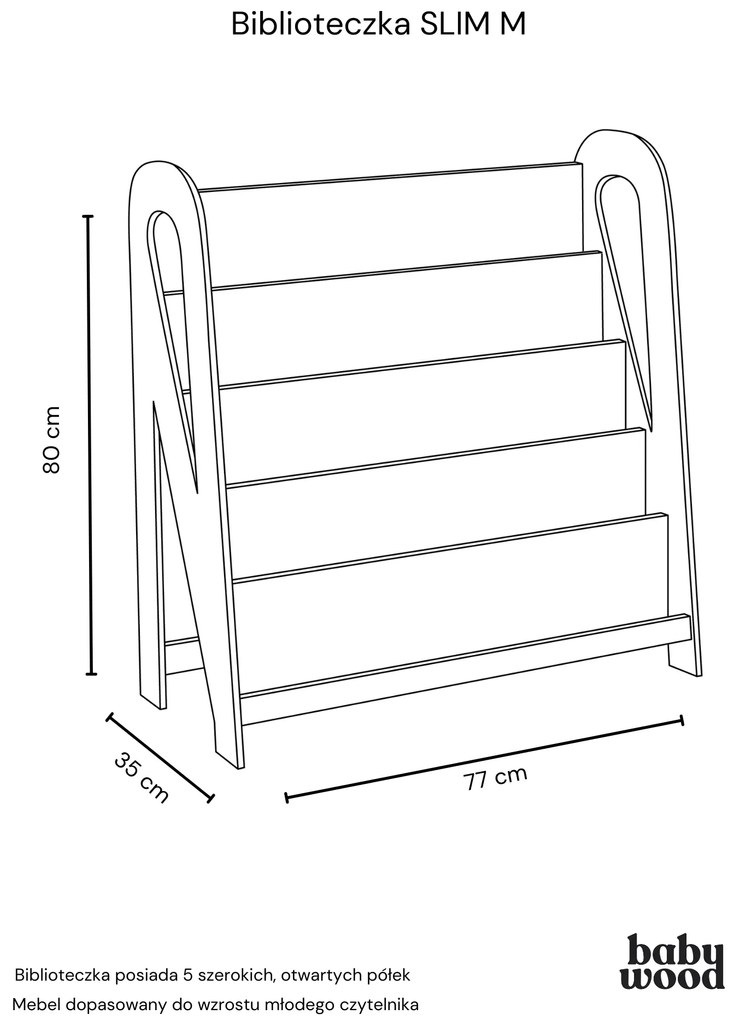 Βιβλιοθήκη Montessori Slim Medium BabyWood