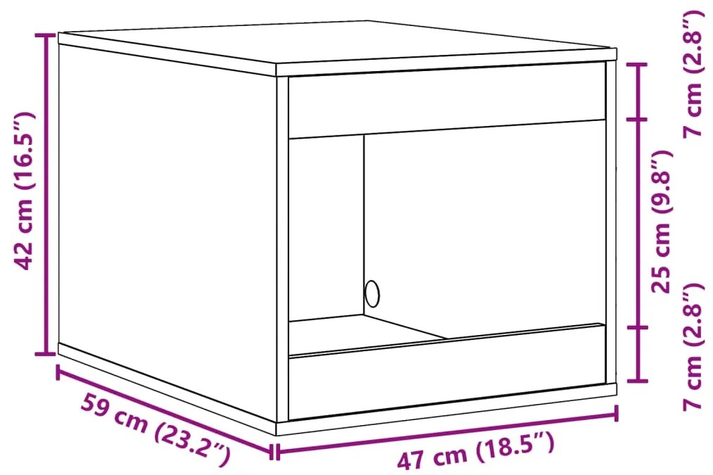 Τουαλέτα Γάτας Περίφραξη Γκρι Sonoma 47x59x42εκ Επεξεργασμ Ξύλο - Γκρι