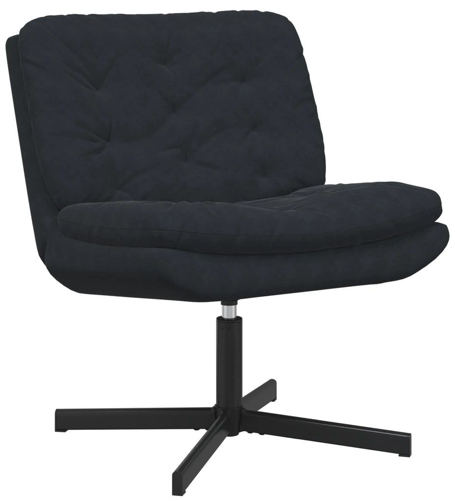 vidaXL Γυριστή Χαλαρωτική Καρέκλα Μαύρο 63 x 75 x 76 εκ Βελούδο