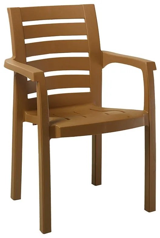 Καρέκλα - Πολυθρόνα Fiery PP teak σε καφέ απόχρωση 59x58x87 εκ.