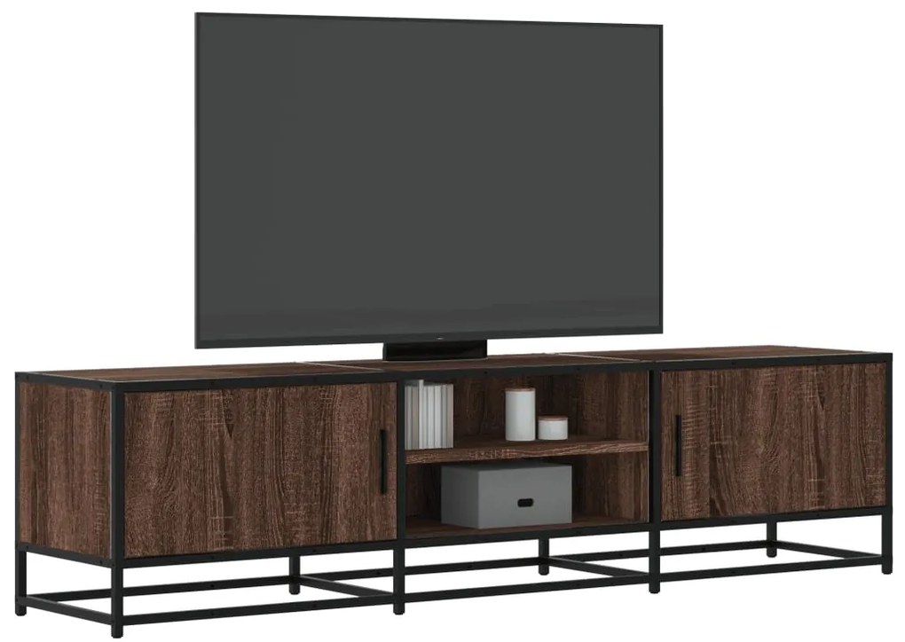 vidaXL Έπιπλο Τηλεόρασης Καφέ Δρυς 160x35x41 εκ Επεξ. Ξύλο/Μέταλλο