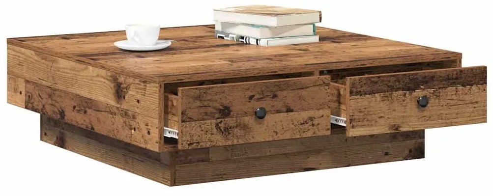 vidaXL Τραπεζάκι σαλονιού Παλαιό ξύλο 90 x 90 x 28 cm