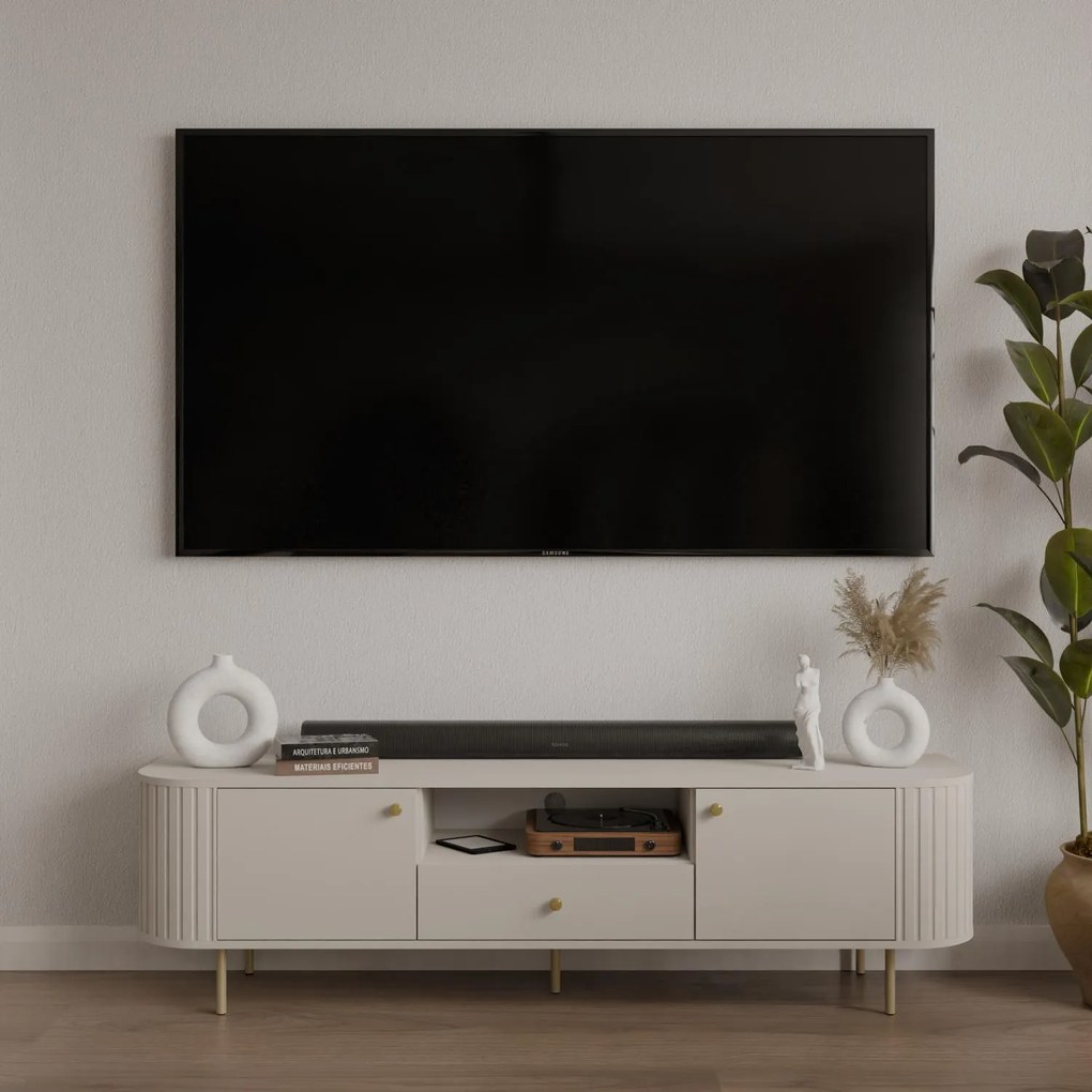 Έπιπλο Τηλεόρασης Ovelia 2D 1S-Μπεζ