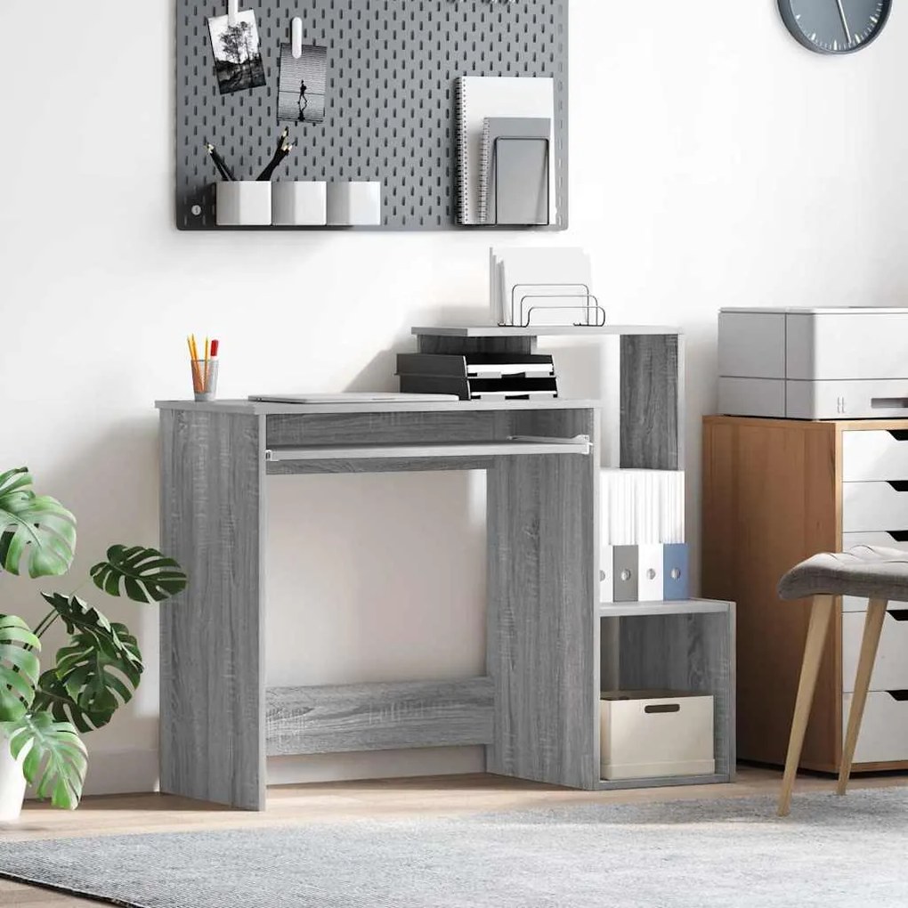 vidaXL Γραφείο Γκρίζο Σονομα 106 x 40 x 88.5 εκ Επεξεργασμένο ξύλο