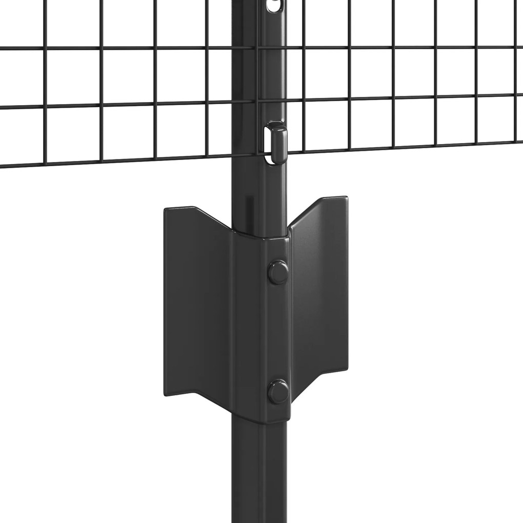 vidaXL Welded Wire Fence με 44 U Posts Γκρι 0.8x100 μ. Ατσάλι