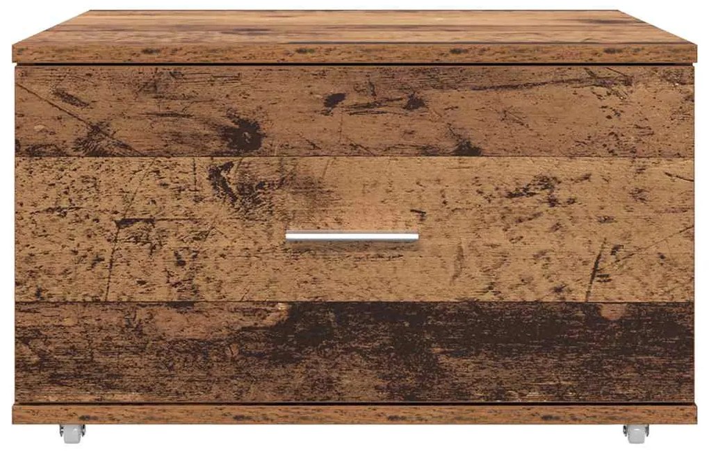 vidaXL Ντουλάπι με Συρτάρια με τροχούς Παλιό ξύλο 55 x 45 x 31 εκ