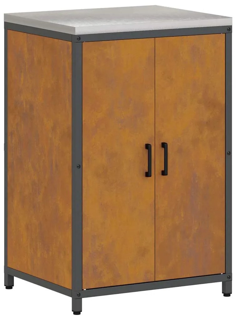 vidaXL Σετ Αποθήκευσης Κουζίνας με ράφι με πόρτα 3 pcs Σκ rusty Ατσάλι