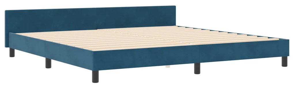 vidaXL Κρεβάτι Σκελετός Σκούρο Μπλε 200x200 εκ. Βελούδο