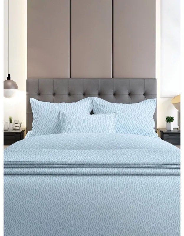 Σετ Σεντόνια Flannel 2048 Blue Υπέρδιπλο με λάστιχο (170x205+30)