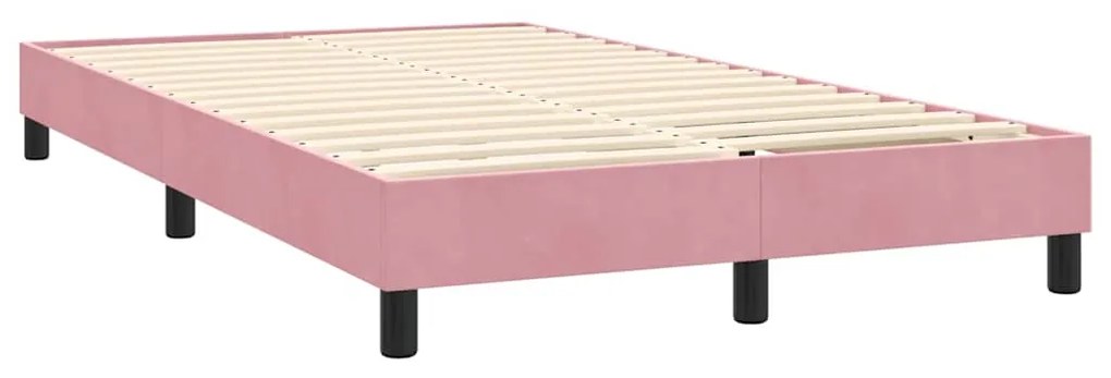 BOX SPRING ΚΡΕΒΑΤΙ ΜΕ ΣΤΡΩΜΑ ΡΟΖ 120X220 CM ΒΕΛΟΥΔΙΝΟ 3317120