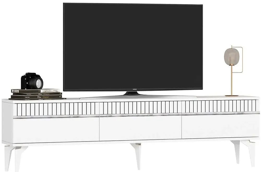 Έπιπλο Τηλεόρασης Defne 475OLV2904 180x29,6x44,6cm White-Silver