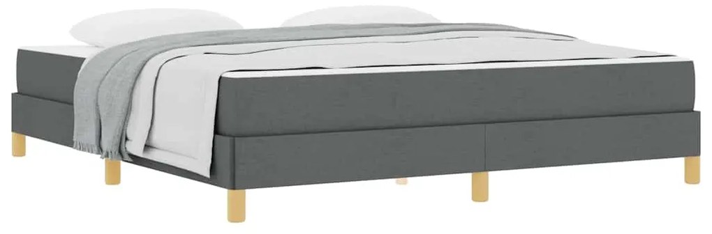 vidaXL Κρεβάτι με ελατήρια Σκούρο γκρι, Καφέ 180 x 200 cm