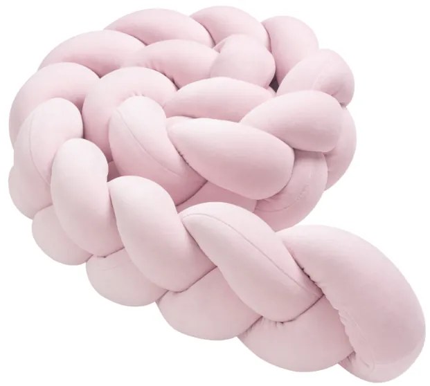 Πάντα πλεξούδα τριπλή χειροποίητη Velvet 200x18εκ Baby pink