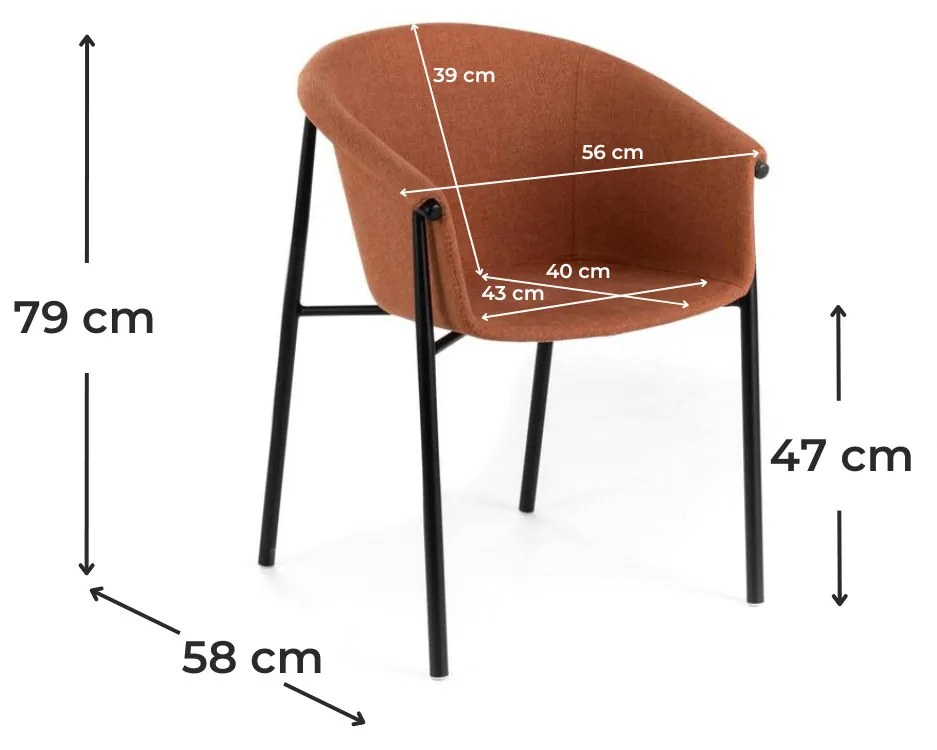 NARI ΚΑΡΕΚΛΑ ΜΠΡΑΤΣΑ ΥΦΑΣΜΑ / ΜΕΤΑΛΛΟ ΑΝΘΡΑΚΙ 56x58x79cm