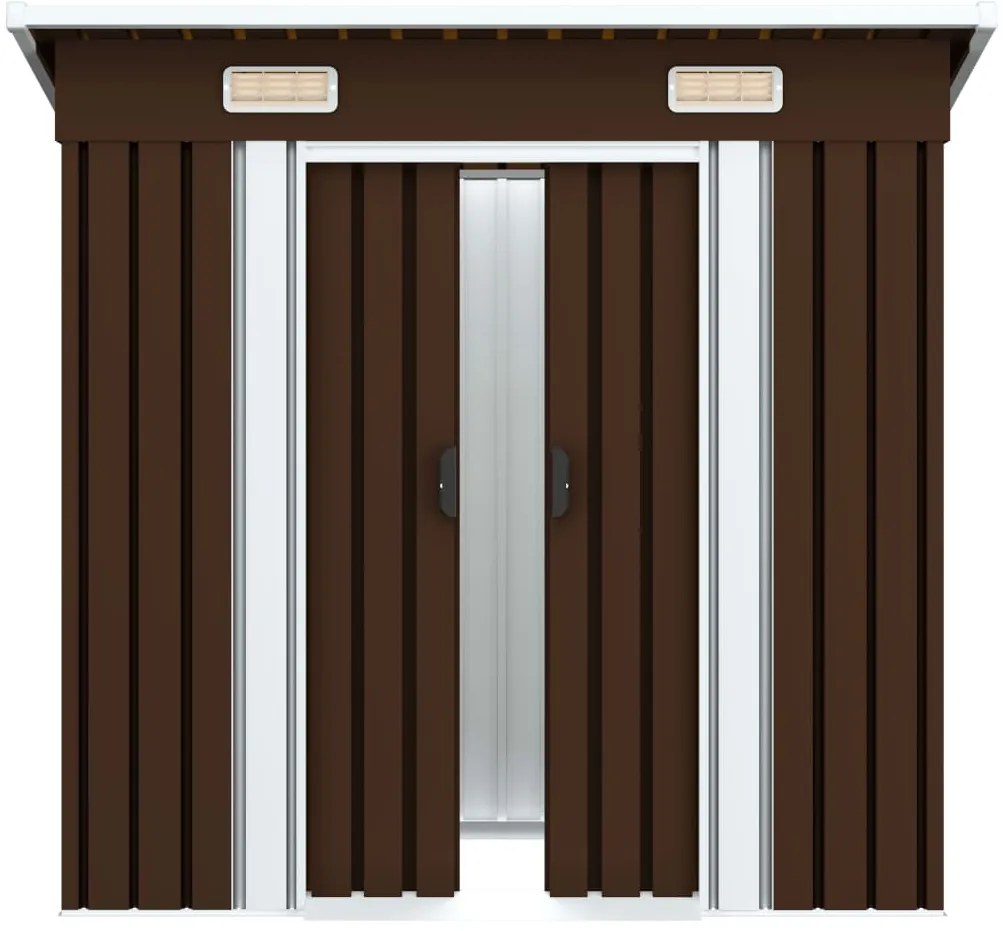 vidaXL Αποθήκη Κήπου Καφέ 194 x 121 x 181 εκ. Ατσάλινη