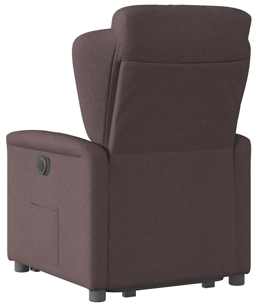 vidaXL Πολυθρόνα Ανακλινόμενη με Ανύψωση Σκούρο Καφέ Υφασμάτινη