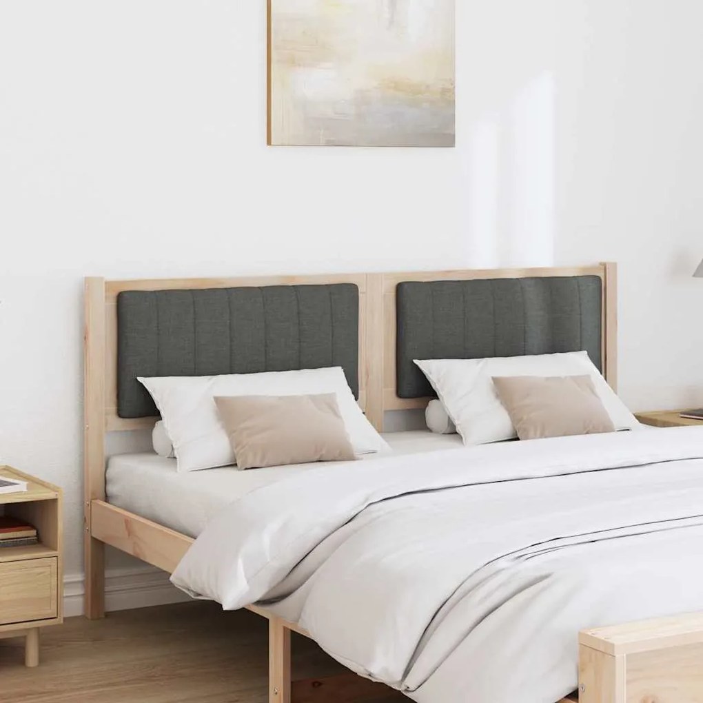 vidaXL Ταπετσαρισμένο κεφαλάρι Καφέ 150 cm Στερεά ξυλεία πεύκου